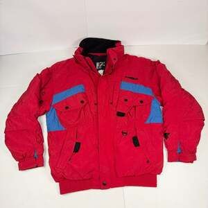 Vintage 90s Tyrolia Red and Blue Colorblock Ski Jacket Men's Size L